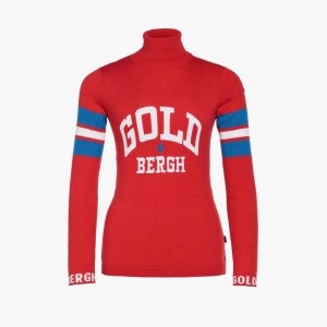 Goldbergh BISCUIT long sleeve knit Ski Pullover Rot | PAETHR209