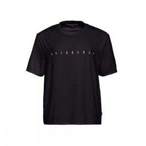 Goldbergh BOXY short sleeve T-Shirts Schwarz | DEXMOA841