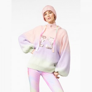 Goldbergh DESIRE hooded knit Hoodie Pink/Purple | NJMAXG695