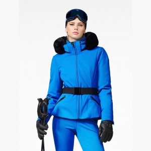 Goldbergh HIDA faux border Skijacke Blau | QWVTFD326