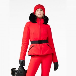 Goldbergh HIDA faux border Skijacke Rot | CJFERH076