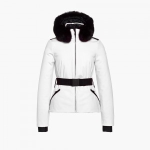 Goldbergh HIDA faux border Skijacke Weiß | OBLFMD529