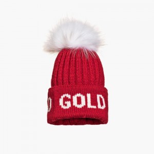 Goldbergh HODD faux pom Mütze Rot | BSUATW938