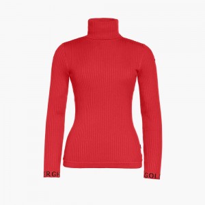 Goldbergh MIRA long sleeve knit Ski Pullover Rot | MPZCFI769