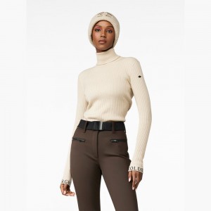 Goldbergh MIRA long sleeve knit Ski Pullover Beige | GSEDCF165