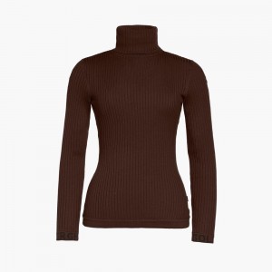 Goldbergh MIRA long sleeve knit Ski Pullover Dunkelbraun | YNXSLK274