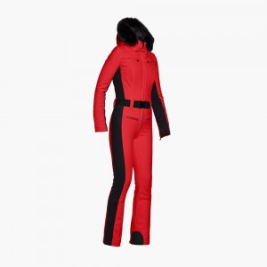 Goldbergh PARRY faux border Skianzug Rot | YRMQFU153