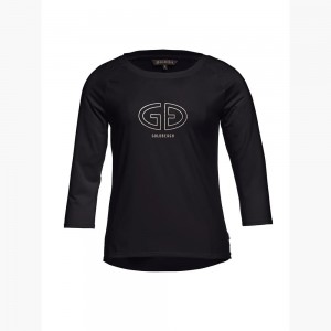 Goldbergh RAVEN 3/4 sleeve T-Shirts Schwarz | BSDQXG786
