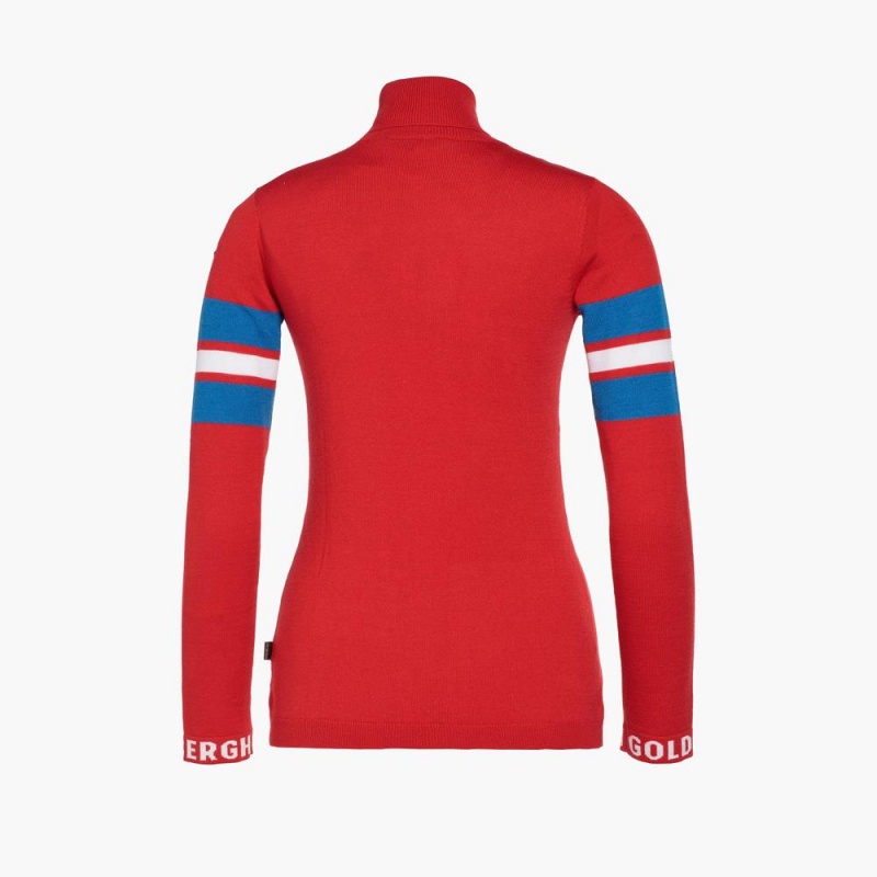 Goldbergh BISCUIT long sleeve knit Ski Pullover Rot | PAETHR209