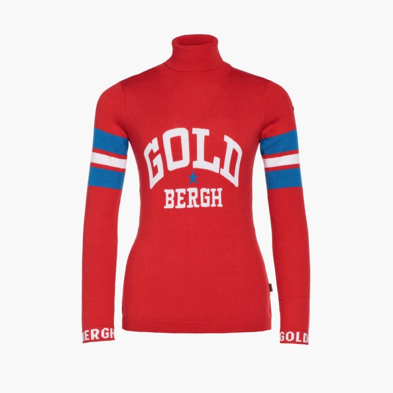 Goldbergh BISCUIT long sleeve knit Ski Pullover Rot | PAETHR209