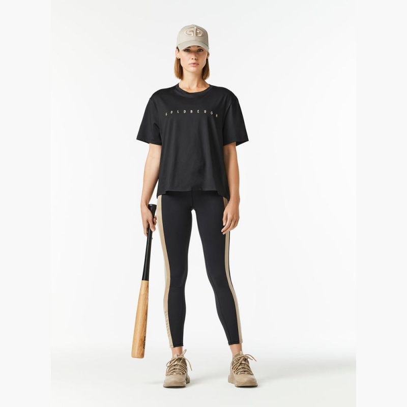 Goldbergh BOXY short sleeve T-Shirts Schwarz | DEXMOA841