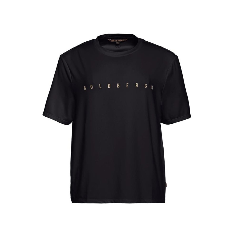 Goldbergh BOXY short sleeve T-Shirts Schwarz | DEXMOA841