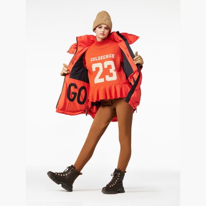 Goldbergh DANGLE long sleeve knit Ski Pullover Orange | WEZCHI362