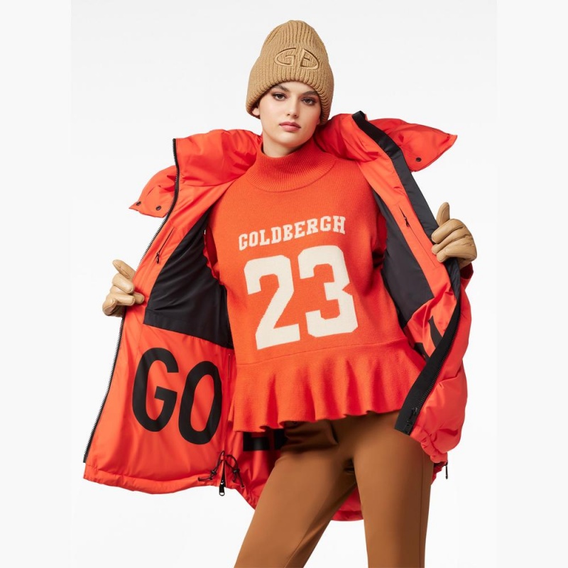Goldbergh DANGLE long sleeve knit Ski Pullover Orange | WEZCHI362