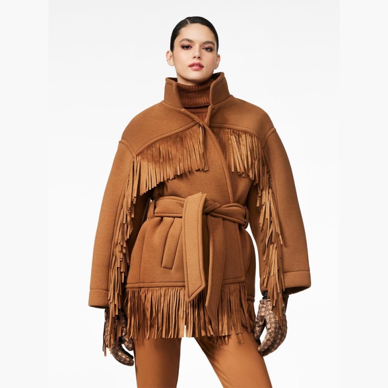 Goldbergh FRINGE Jacke Beige | QDIBGV039