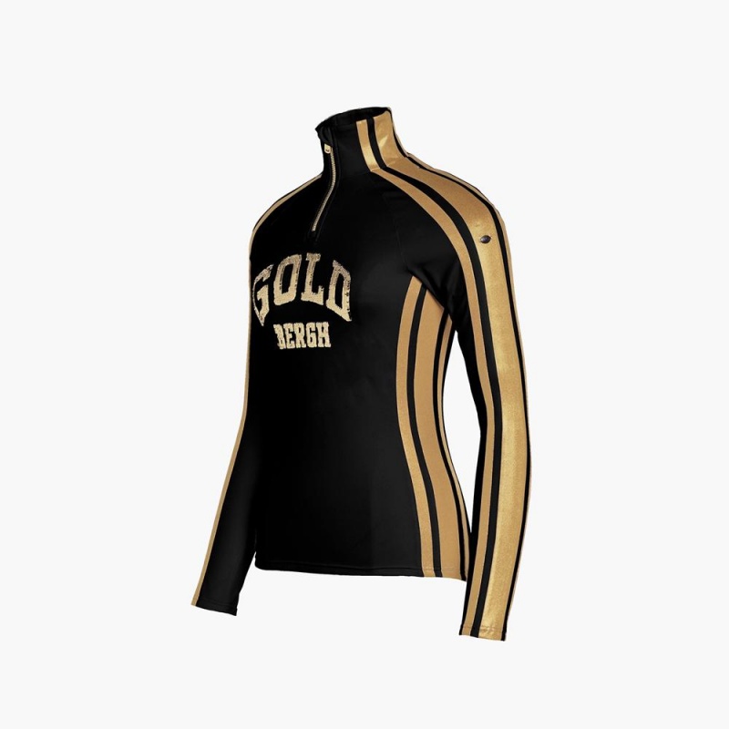 Goldbergh GOBLET Ski Pully Schwarz Gold | CRHVZX518
