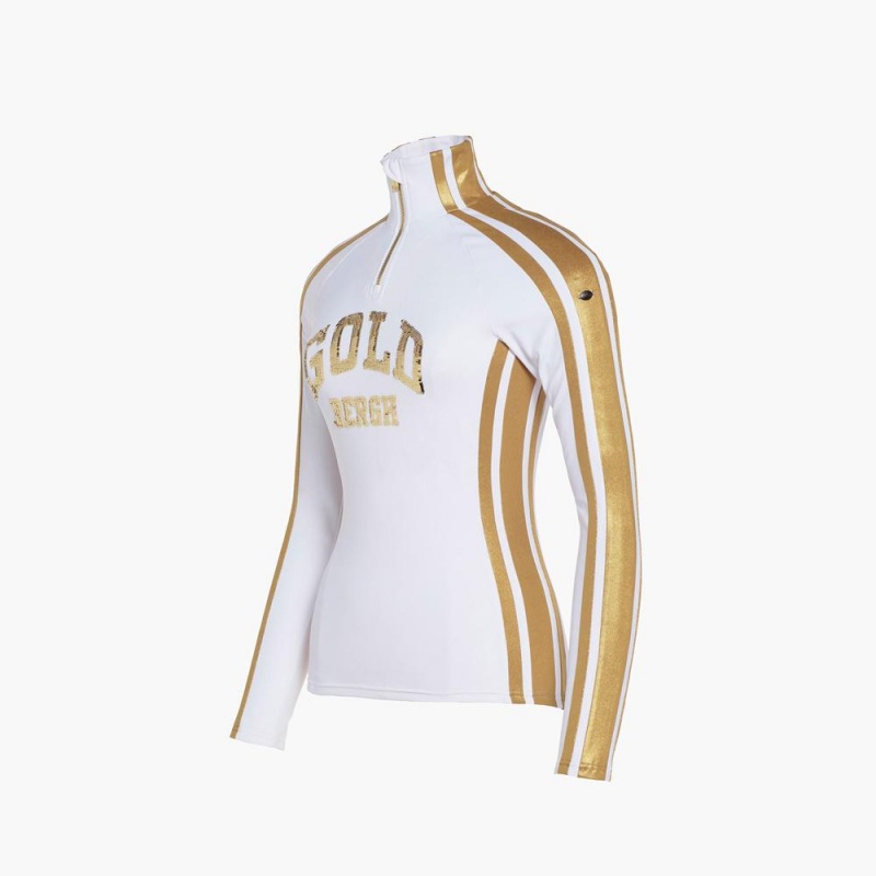 Goldbergh GOBLET Ski Pully Weiß Gold | XBEZMJ261