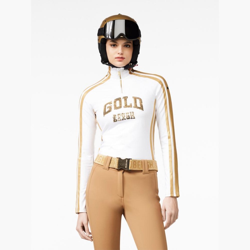 Goldbergh GOBLET Ski Pully Weiß Gold | XBEZMJ261