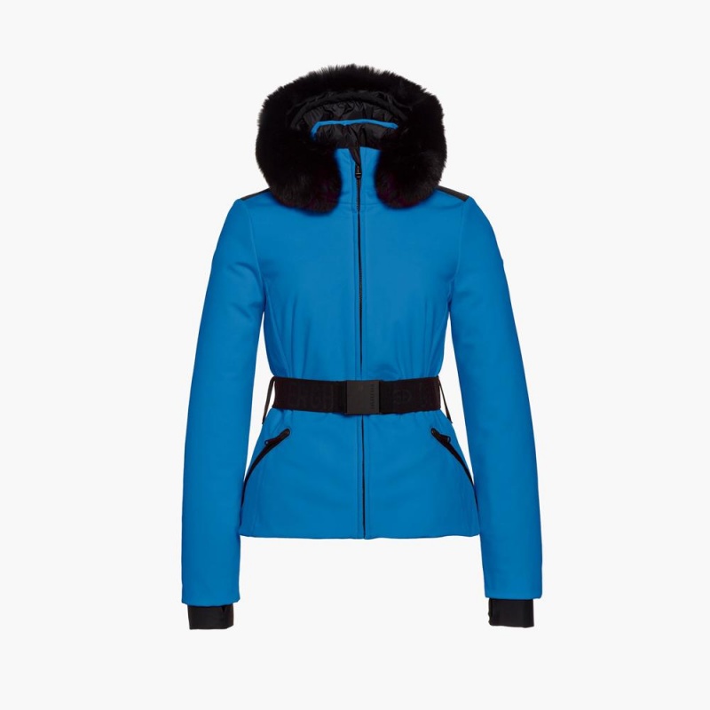 Goldbergh HIDA faux border Skijacke Blau | QWVTFD326