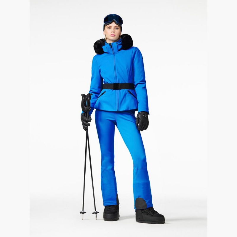 Goldbergh HIDA faux border Skijacke Blau | QWVTFD326