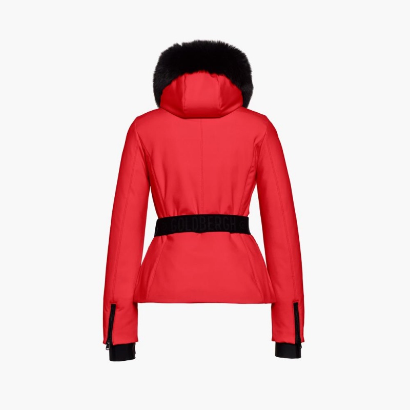 Goldbergh HIDA faux border Skijacke Rot | CJFERH076