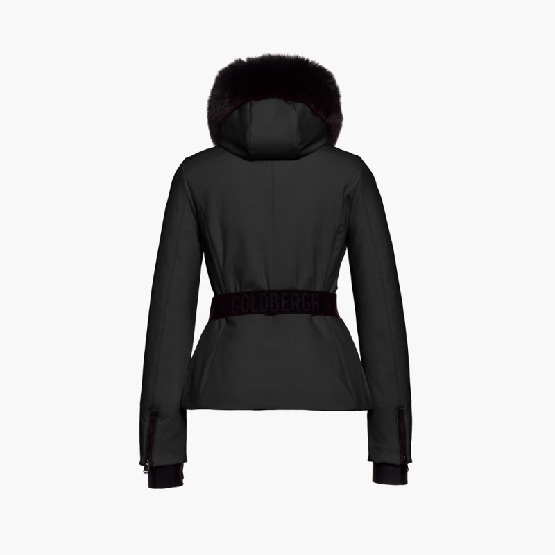 Goldbergh HIDA faux border Skijacke Schwarz | VDIXQF549
