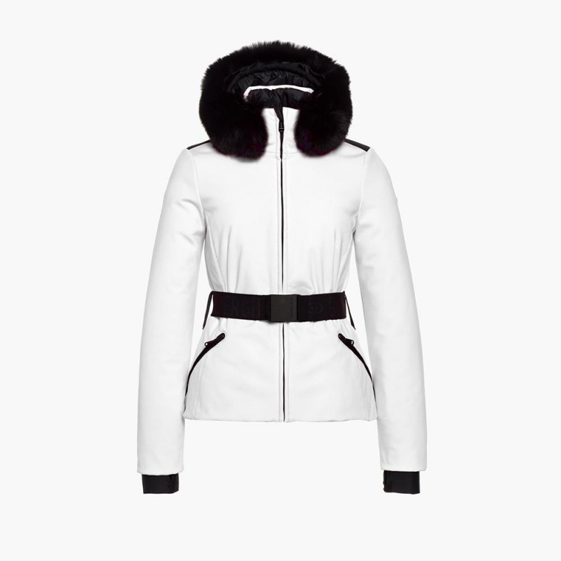Goldbergh HIDA faux border Skijacke Weiß | OBLFMD529