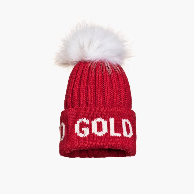 Goldbergh HODD faux pom Mütze Rot | BSUATW938