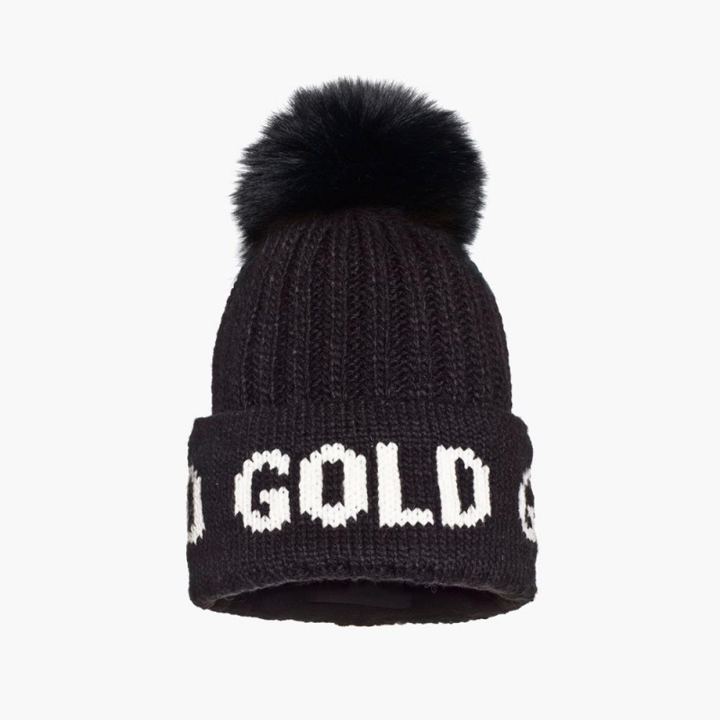 Goldbergh HODD faux pom Mütze Schwarz | RBEMYJ268