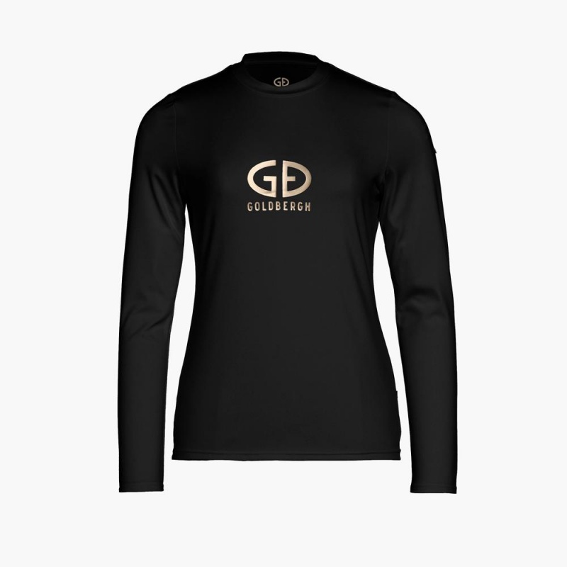 Goldbergh HOMEBASE long sleeve T-Shirts Schwarz | MJSKQF408