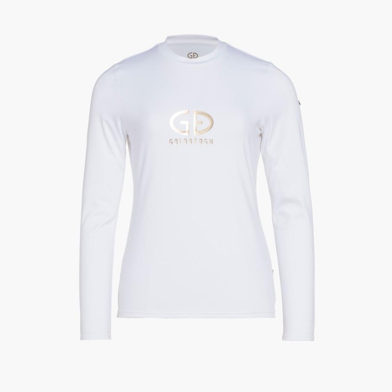 Goldbergh HOMEBASE long sleeve T-Shirts Weiß | YMSGXP482