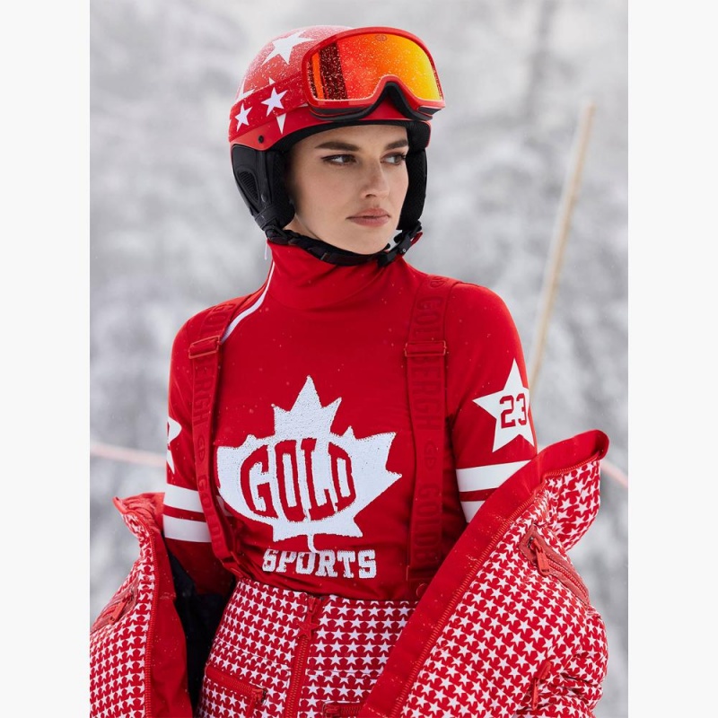 Goldbergh MAPLE LEAF Ski Pully Rot | TWLPSZ870