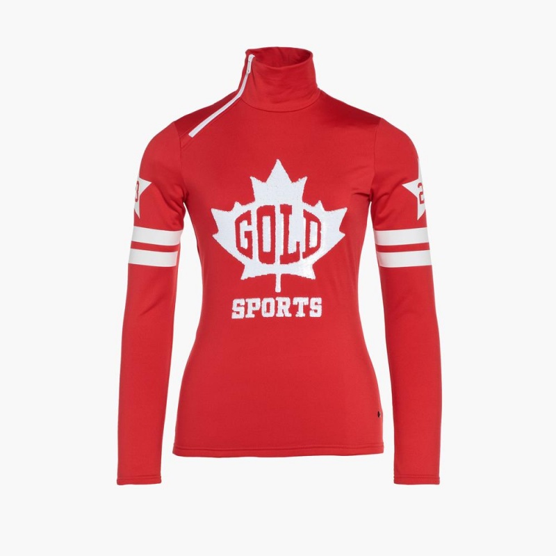 Goldbergh MAPLE LEAF Ski Pully Rot | TWLPSZ870