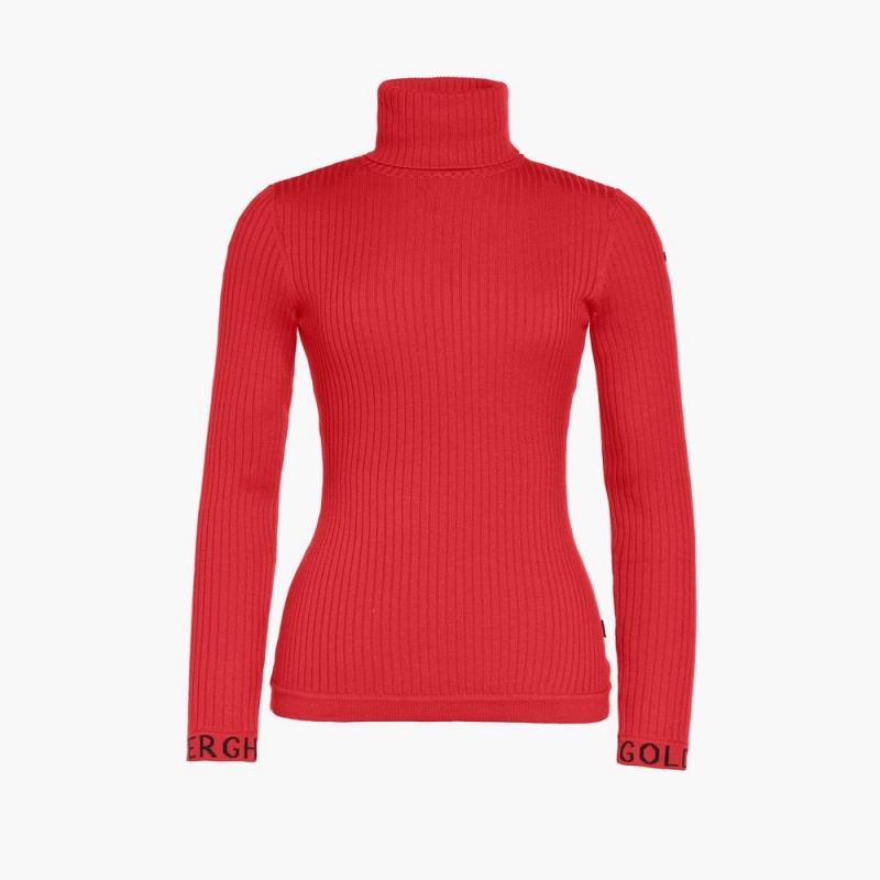 Goldbergh MIRA long sleeve knit Ski Pullover Rot | MPZCFI769