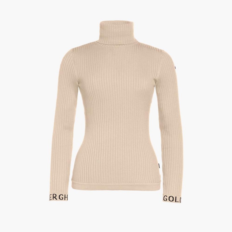 Goldbergh MIRA long sleeve knit Ski Pullover Beige | GSEDCF165