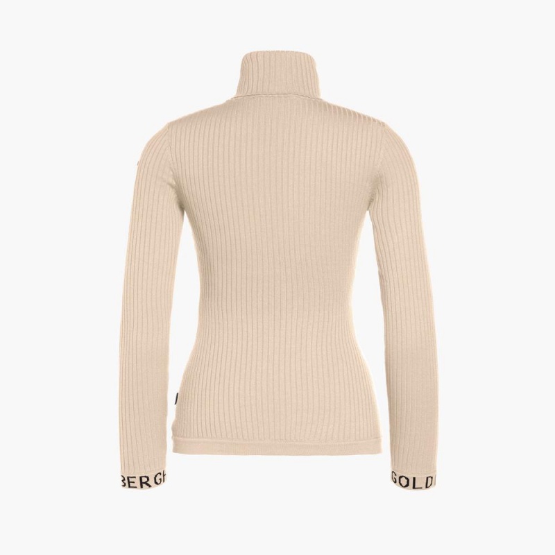 Goldbergh MIRA long sleeve knit Ski Pullover Beige | GSEDCF165