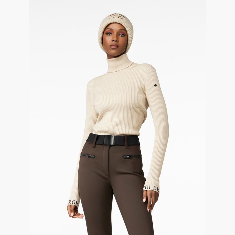 Goldbergh MIRA long sleeve knit Ski Pullover Beige | GSEDCF165