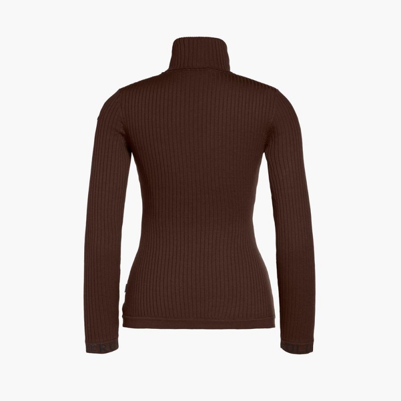 Goldbergh MIRA long sleeve knit Ski Pullover Dunkelbraun | YNXSLK274