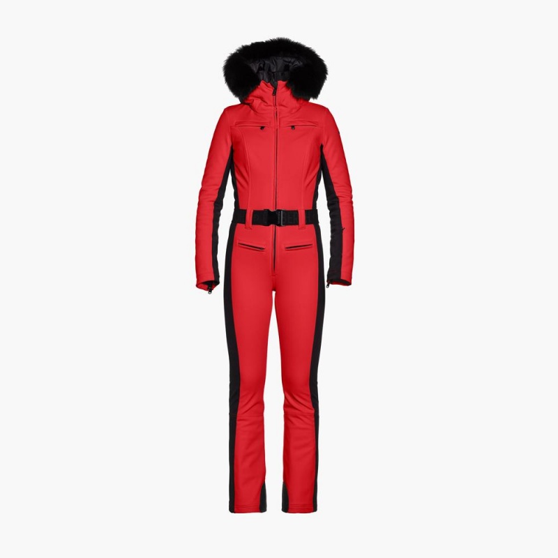 Goldbergh PARRY faux border long Skianzug Rot | KVEPJD296