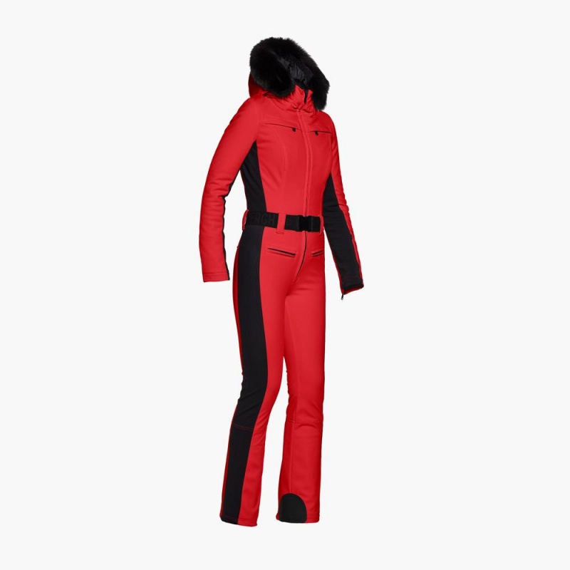 Goldbergh PARRY faux border long Skianzug Rot | KVEPJD296