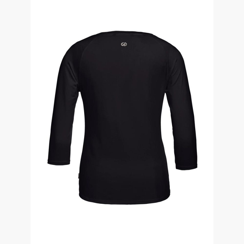 Goldbergh RAVEN 3/4 sleeve T-Shirts Schwarz | BSDQXG786