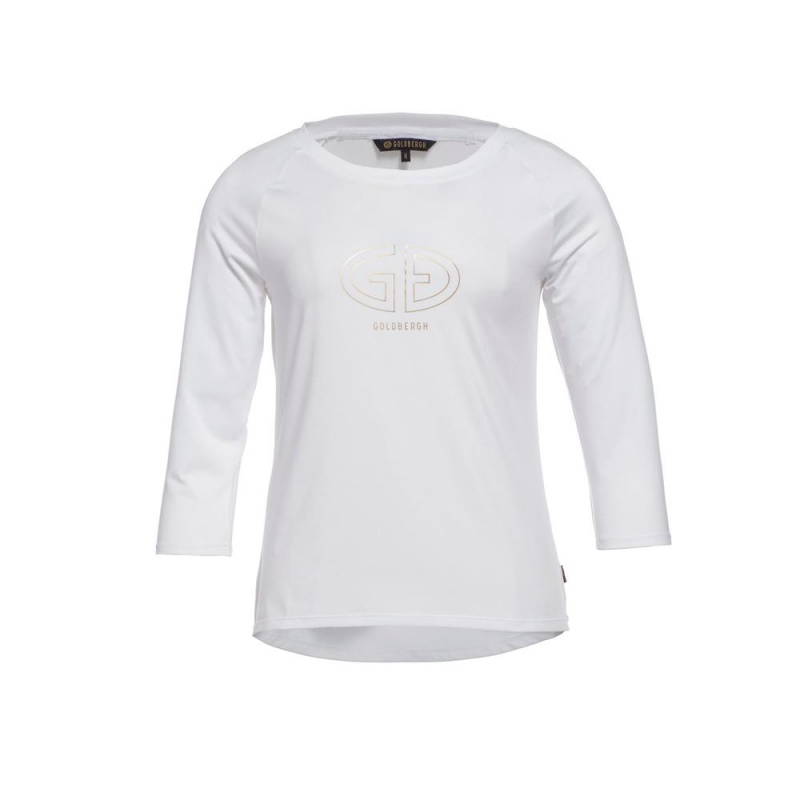 Goldbergh RAVEN 3/4 sleeve T-Shirts Weiß | VDTEZU651