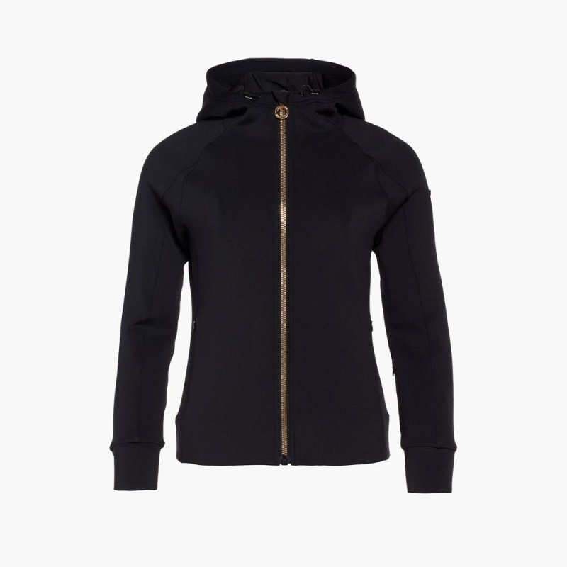 Goldbergh RAY full zip hooded cardigan Hoodie Schwarz | TRQPOK049