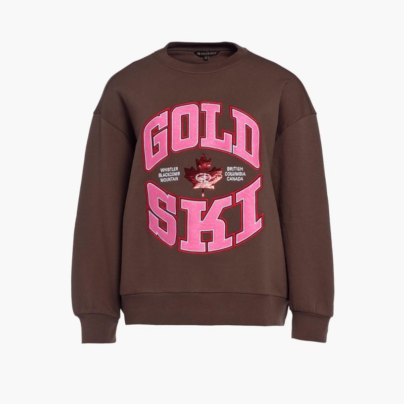 Goldbergh RINK crew neck Ski Pullover Braun | LFTIRP512