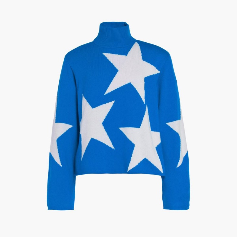 Goldbergh RISING STAR long sleeve knit Ski Pullover Blau | XSCJHA846