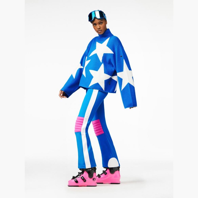 Goldbergh RISING STAR long sleeve knit Ski Pullover Blau | XSCJHA846