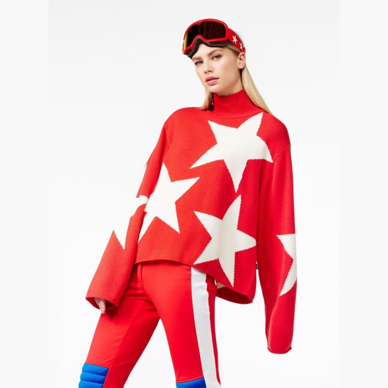 Goldbergh RISING STAR long sleeve knit Ski Pullover Rot | FPSEOQ314