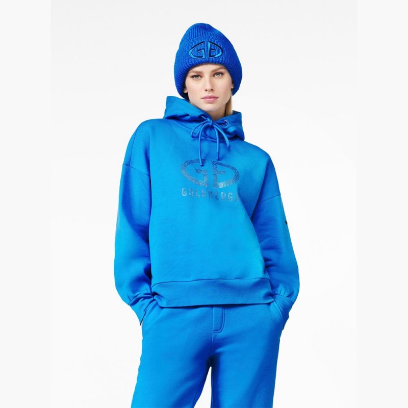 Goldbergh SPARKLING hooded Hoodie Blau | SFQEYR395