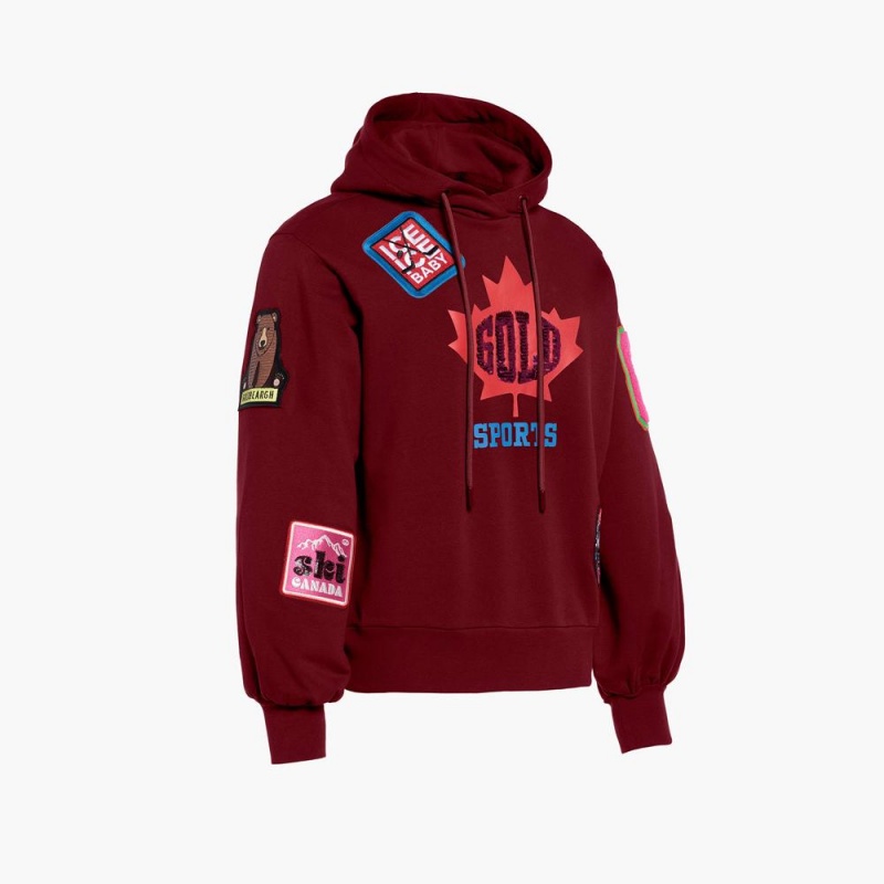 Goldbergh STANLEY hooded Hoodie Dunkelrot | OPUFEK325