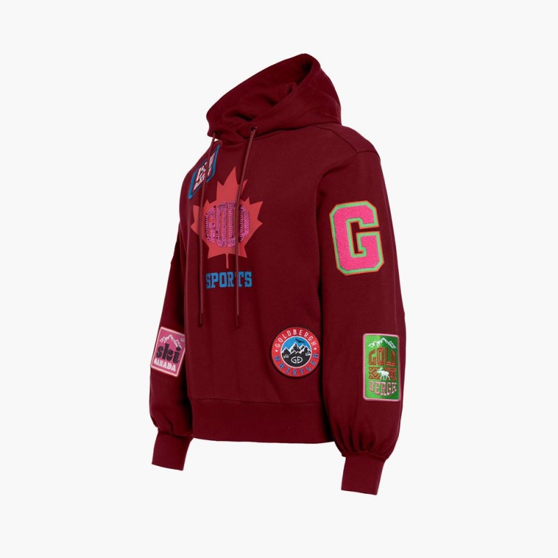 Goldbergh STANLEY hooded Hoodie Dunkelrot | OPUFEK325